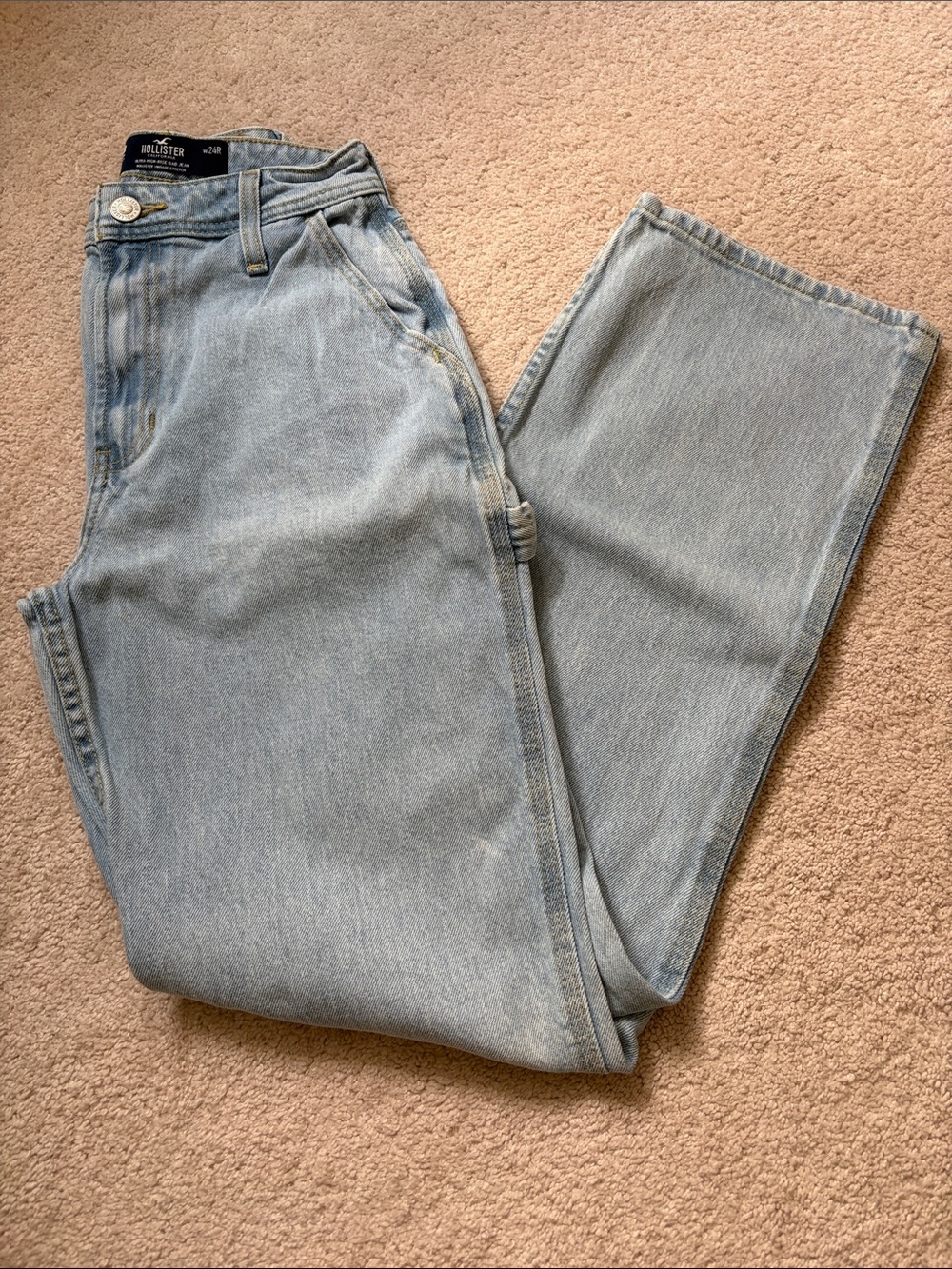 Hollister Light Blue Wide Leg High-Rise Jeans